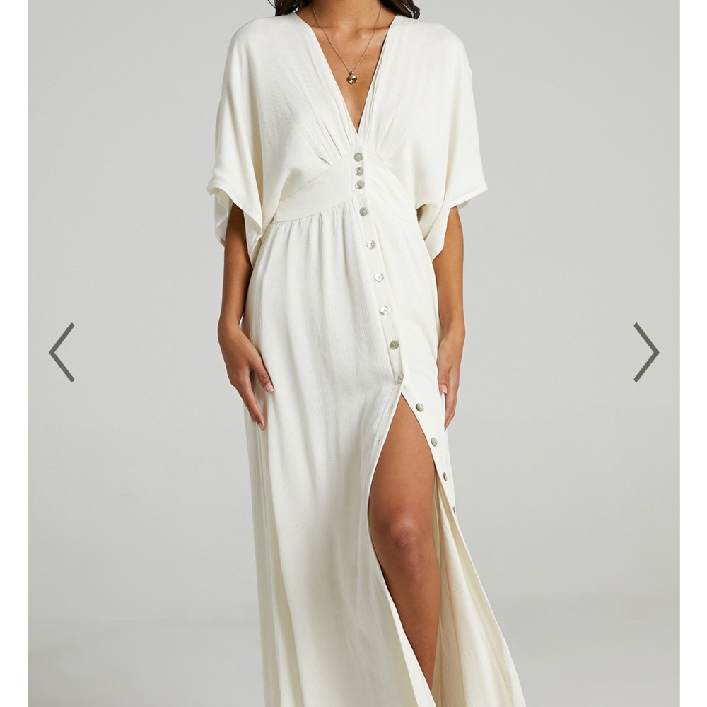 Showpo Cream Maxi Dress